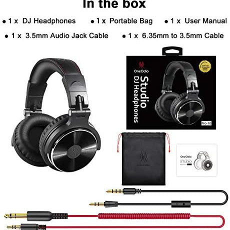 OneOdio Wired Over Ear Headphones Studio Monitor & Mixing DJ Stereo Headsets Over-Ear Headphones - Tophatter Daily Deals